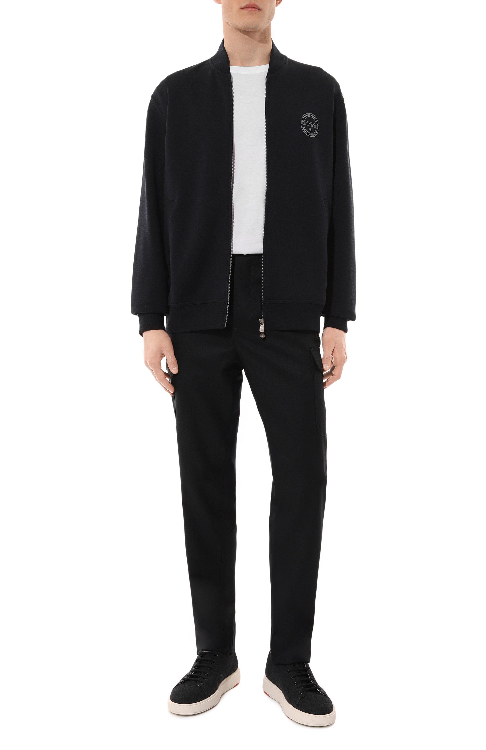 Толстовка из хлопка и кашемира BRUNELLO CUCINELLI темно-синего цвета по цене 99500 руб., арт. MM8319037G, фото 2 Толстовка из хлопка и кашемира BRUNELLO CUCINELLI, арт. MM8319037G, фото 2