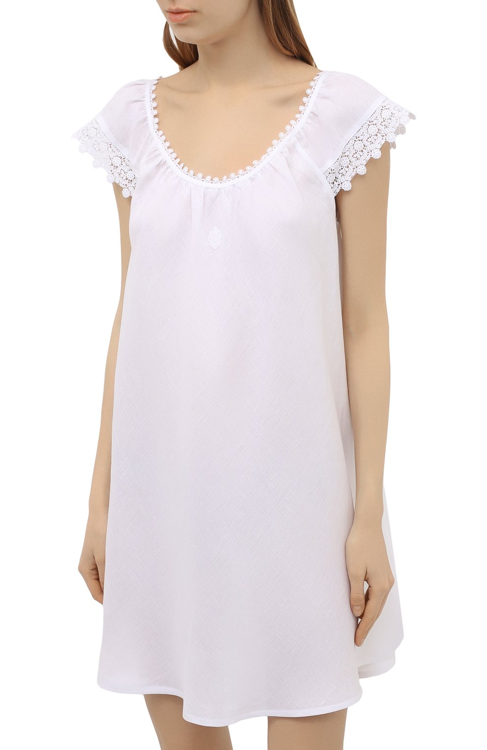 Льняная сорочка CELESTINE белого цвета по цене 19950 руб., арт. 30002681/CLAUDINE BD, фото 3 Льняная сорочка CELESTINE, арт. 30002681/CLAUDINE BD, фото 3