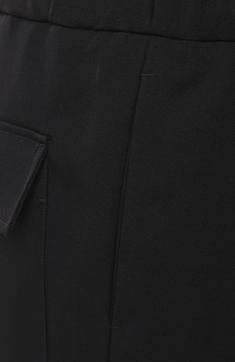 Мужские шерстяные брюки JIL SANDER черного цвета, арт. J21KA0012/J40002 | Фото 6 (Длина (брюки, джинсы): Стандартные; Материал внешний: Шерсть; Драгоценные камни: Проставлено; Материал сплава: Проставлено; Случай: Повседневный; Стили: Кэжуэл)