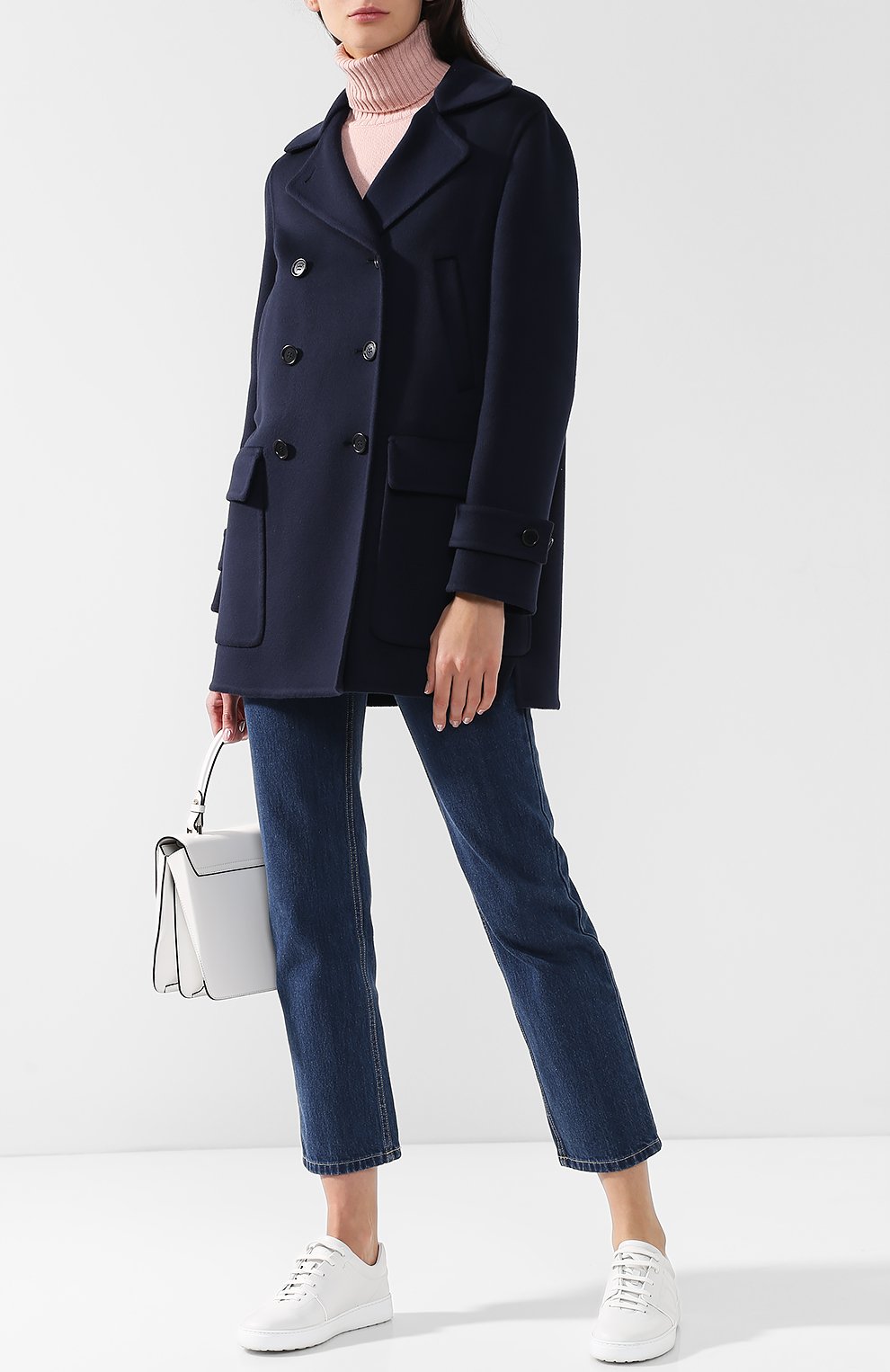 Однотонное кашемировое пальто с накладными карманами LORO PIANA, арт. FAI1799, фото 2