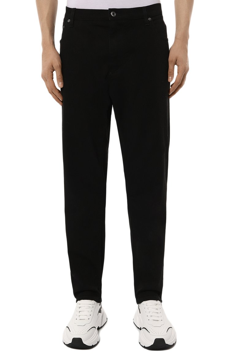 Мужские джинсы loose DOLCE & GABBANA черного цвета, арт. GYJDAD/G8GW6 | Фото 3 (Материал внешний: Хлопок, Деним; Длина (брюки, джинсы): Стандартные; Силуэт М (брюки): Прямые; Кросс-КТ: Деним; Стили: Повседневный; Автоматизация ТО: Проставлено; Автоматизация состава: Проставлено)
