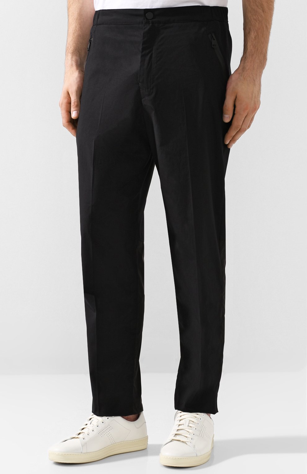 Хлопковые брюки прямого кроя с поясом на резинке MONCLER, арт. D1-091-11403-80-549P5, фото 3