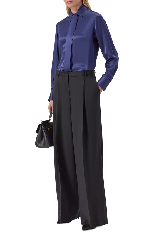 Атласная блузка Kiton D48407 Синий  D48407 Фото 2