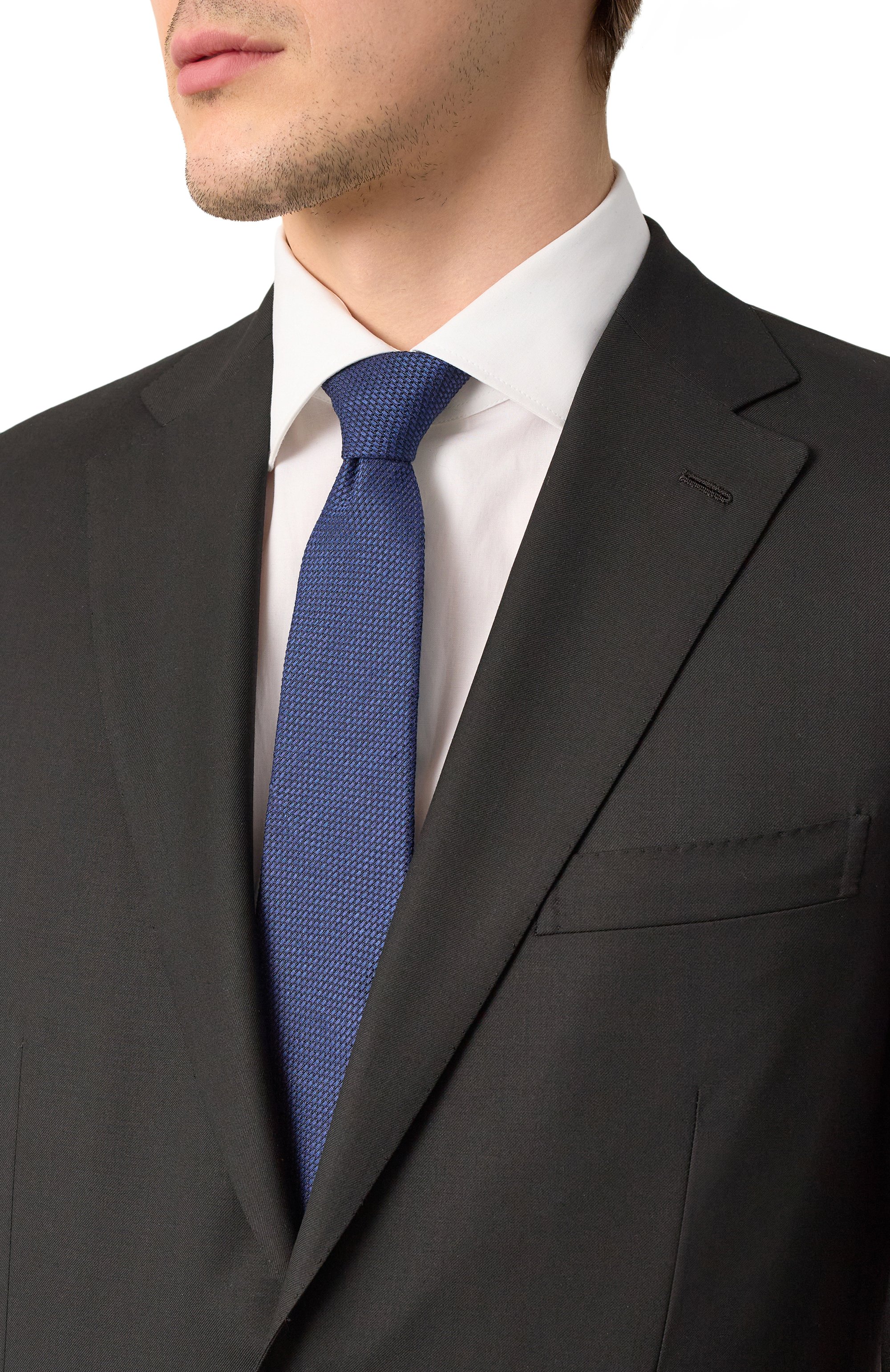 Галстук изо льна и шелка CANALI темно-синего цвета по цене 18500 руб., арт. 18/HJ04181, фото 2 Галстук изо льна и шелка CANALI, арт. 18/HJ04181, фото 2