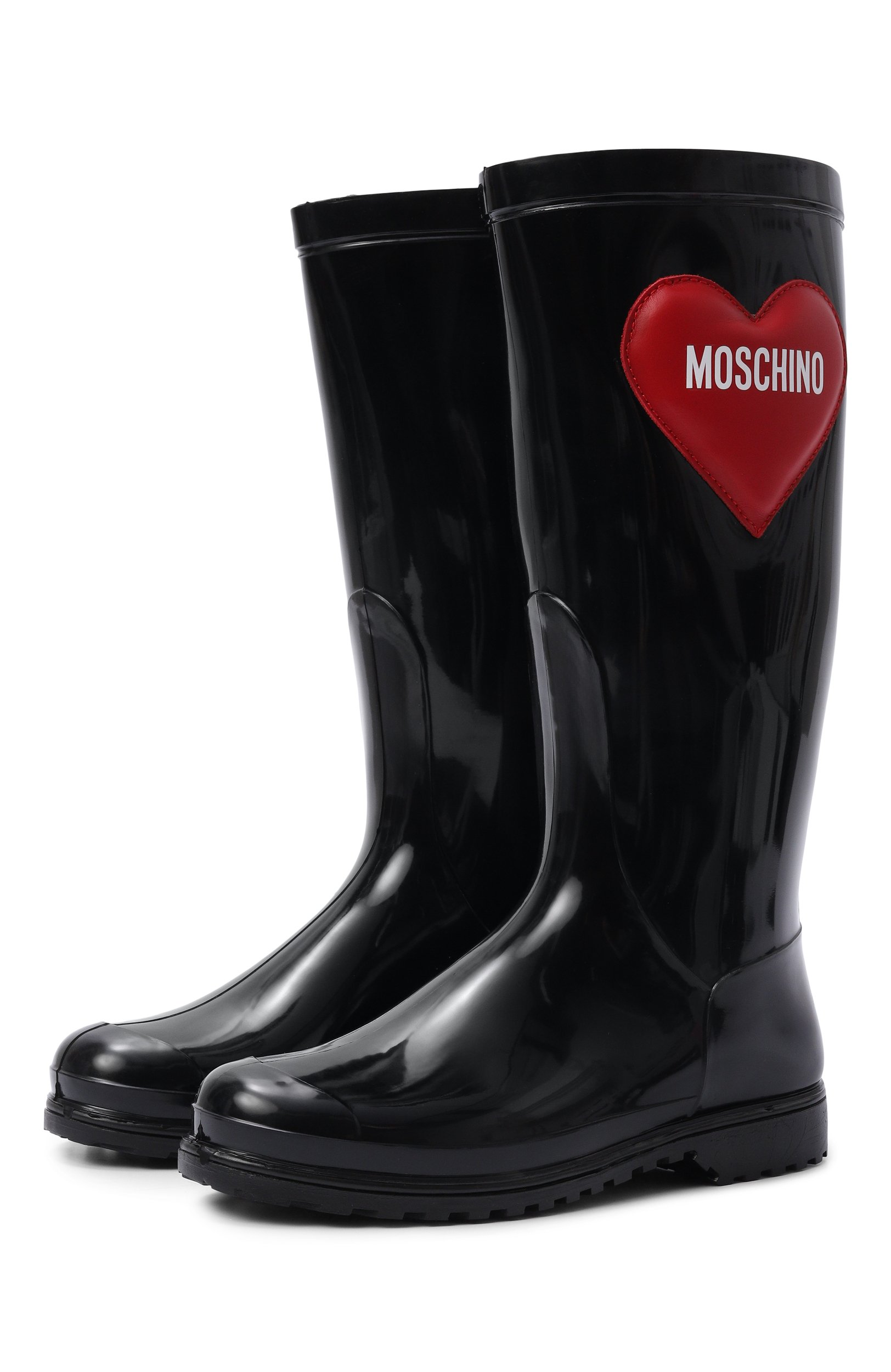 Резиновые сапоги MOSCHINO черного цвета по цене 12600 руб., арт. 84289/VAR1_001, фото 1 Резиновые сапоги MOSCHINO, арт. 84289/VAR1_001, фото 1