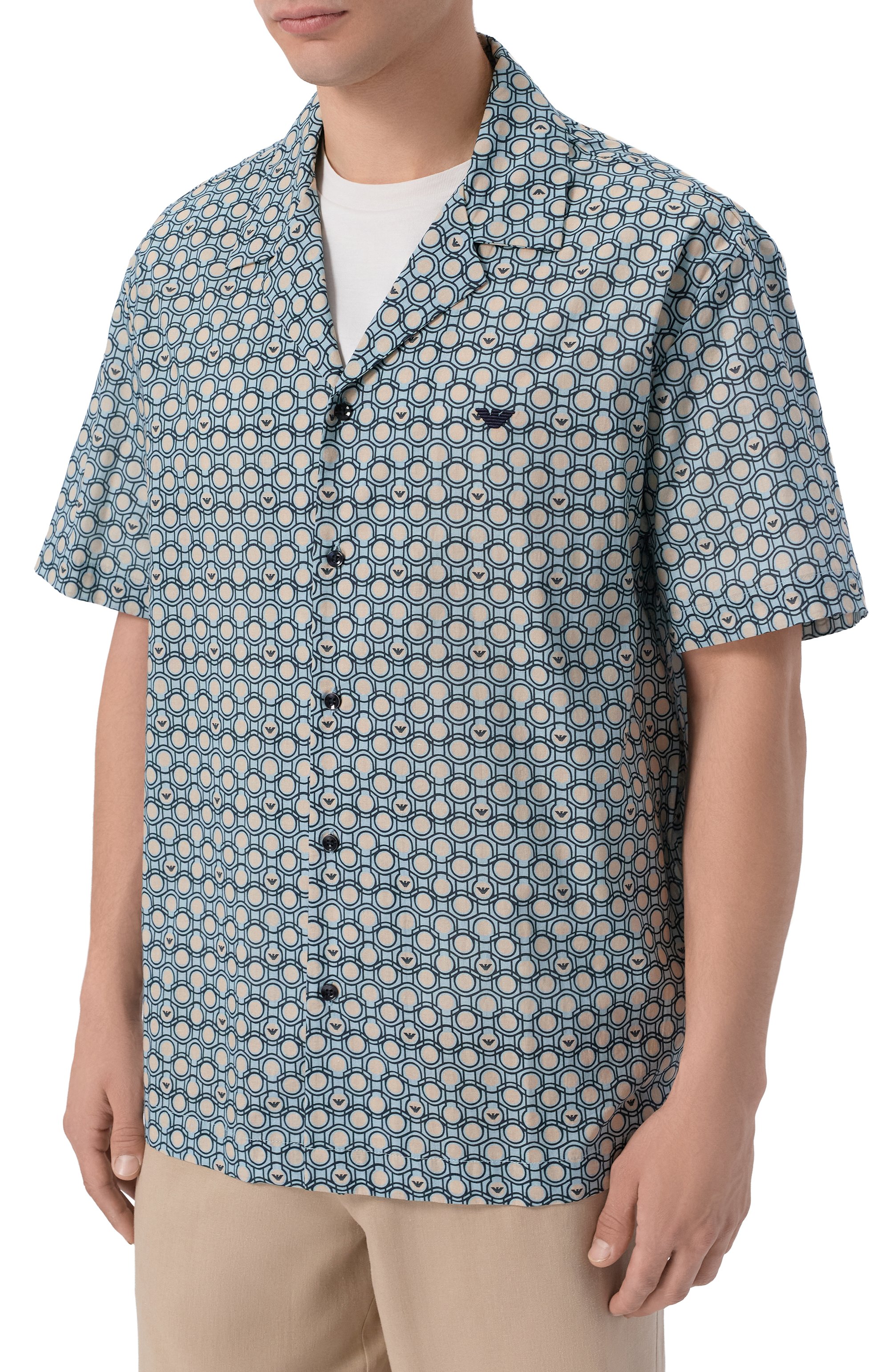 Хлопковая рубашка EMPORIO ARMANI голубого цвета по цене 17700 руб., арт. EM000593/AF20439, фото 3 Хлопковая рубашка EMPORIO ARMANI, арт. EM000593/AF20439, фото 3
