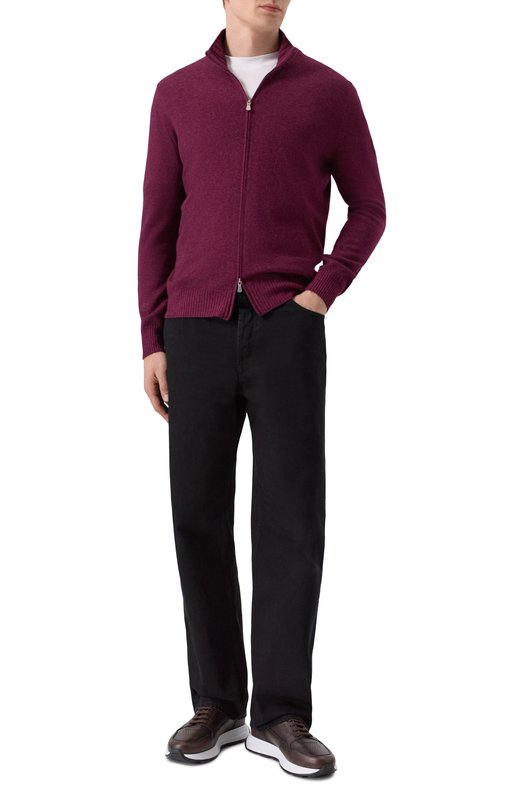 Кардиган из шерсти и кашемира Gran Sasso 57144/19588 Бордовый  57144/19588 Фото 2