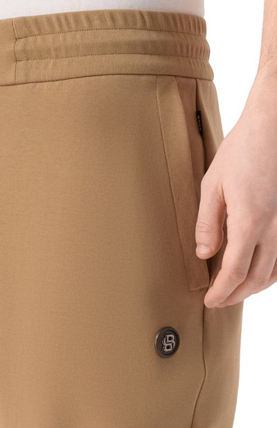 Хлопковые джоггеры BOSS темно-бежевого цвета по цене 26950 руб., арт. 50555853, фото 5 Хлопковые джоггеры BOSS, арт. 50555853, фото 5