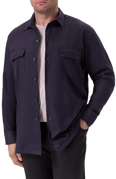 Рубашка из хлопка и лиоцелла VAN LAACK темно-синего цвета по цене 48400 руб., арт. VL-REYDIN-25K/155075/3XL-6XL, фото 3 Рубашка из хлопка и лиоцелла VAN LAACK, арт. VL-REYDIN-25K/155075/3XL-6XL, фото 3