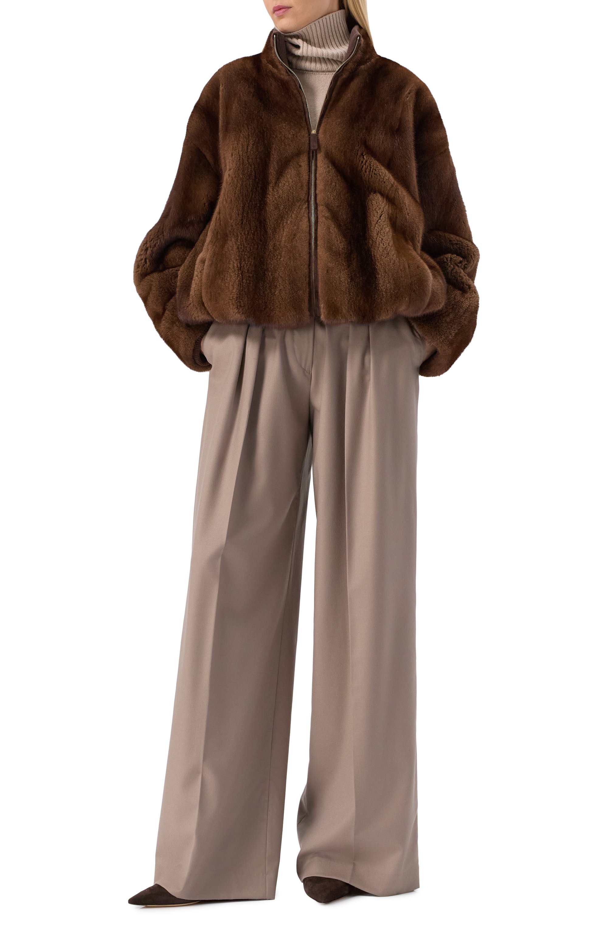 Шуба из норки MVST коричневого цвета по цене 1210000 руб., арт. FTRBCK-Y406V/F1150, фото 2 Шуба из норки MVST, арт. FTRBCK-Y406V/F1150, фото 2