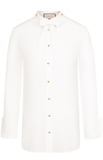 Женская шелковая блуза с воротником аскот GUCCI, арт. 407578/ZHS03