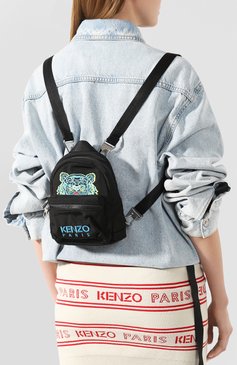 Женский рюкзак kampus mini KENZO черного цвета, арт. F855SF301F20 | Фото 2 (Материал сплава: Проставлено; Размер: mini; Ремень/цепочка: На ремешке; Материал: Текстиль; Драгоценные камни: Проставлено)
