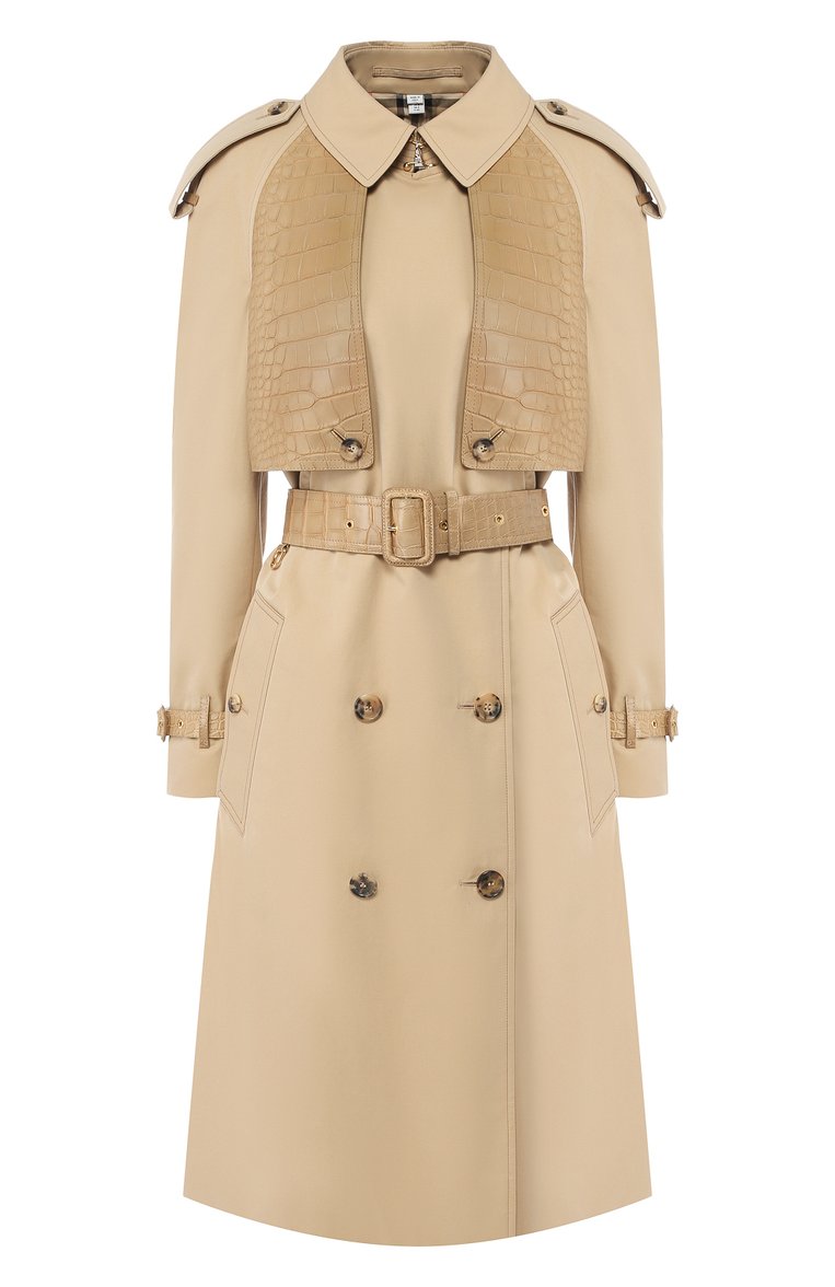Хлопковый тренч с кожаной отделкой BURBERRY, арт. 4548564, фото 1