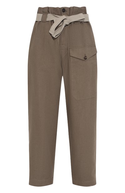 Женские брюки из смеси льна и хлопка BRUNELLO CUCINELLI, арт. M0H85P7219