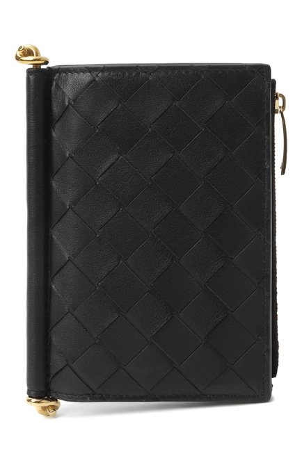 Женские кожаное портмоне BOTTEGA VENETA черного цвета, арт. 806078/V4R41 | Фото 1 (Нос: Не проставлено; Материал сплава: Проставлено; Материал: Натуральная кожа)