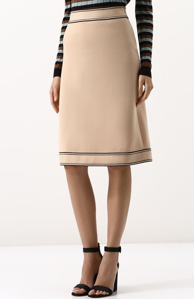 Шерстяная юбка-миди с контрастной отделкой GUCCI, арт. 514524/X1575, фото 3