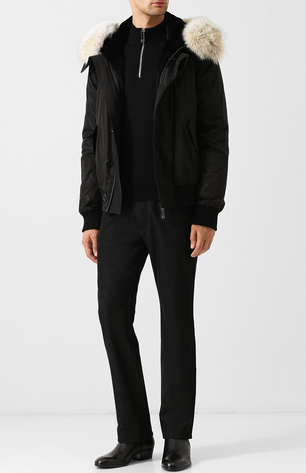 Пуховик на молнии с капюшоном и с подстежкой из меха YVES SALOMON, арт. 8WHV04770N31X, фото 2