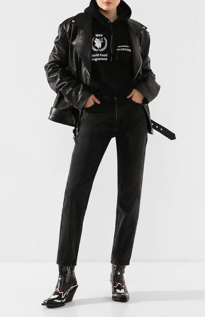 Хлопковое худи BALENCIAGA черного цвета по цене 56950 руб., арт. 612959/THV83, фото 2 Хлопковое худи BALENCIAGA, арт. 612959/THV83, фото 2