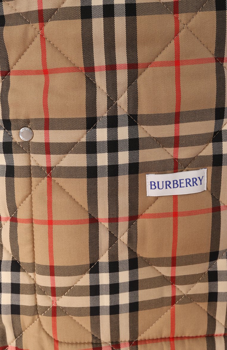 Женская куртка BURBERRY черного цвета, арт. 8096025 | Фото 7 (Длина (верхняя одежда): Короткие; Материал сплава: Проставлено; Драгоценные камни: Проставлено; Рукава: Длинные; Материал подклада: Хлопок; Стили: Кэжуэл; Кросс-КТ: Легкие, Куртка; Материал внешний: Синтетический материал)