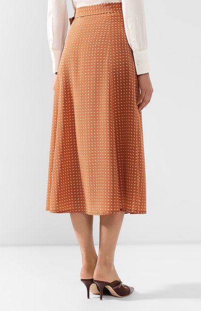 Шелковая юбка LORO PIANA оранжевого цвета по цене 179500 руб., арт. FAL0756, фото 4 Шелковая юбка LORO PIANA, арт. FAL0756, фото 4