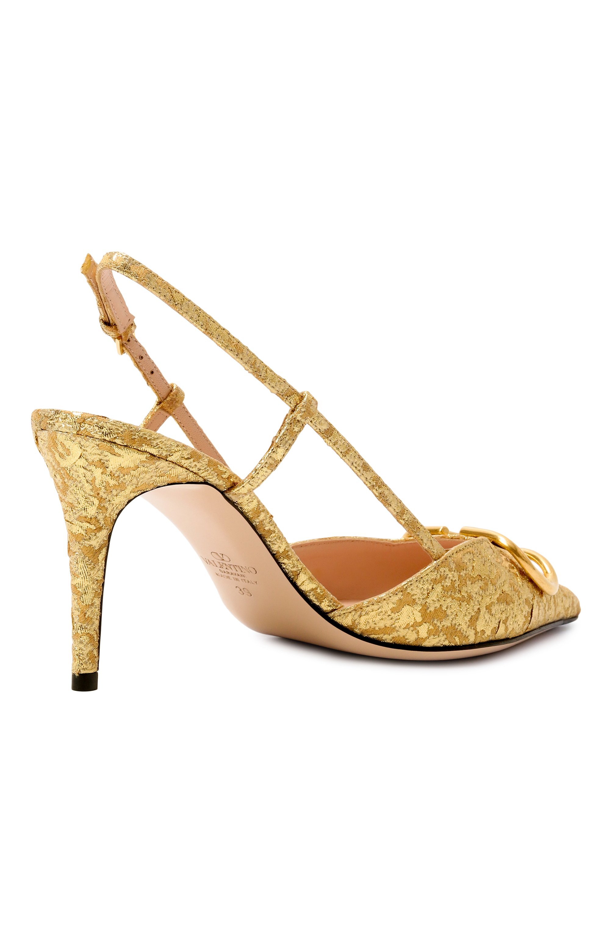 Текстильные туфли vlogo signature 80 VALENTINO золотого цвета по цене 118000 руб., арт. 8W2S0R01/MRE, фото 5 Текстильные туфли vlogo signature 80 VALENTINO, арт. 8W2S0R01/MRE, фото 5