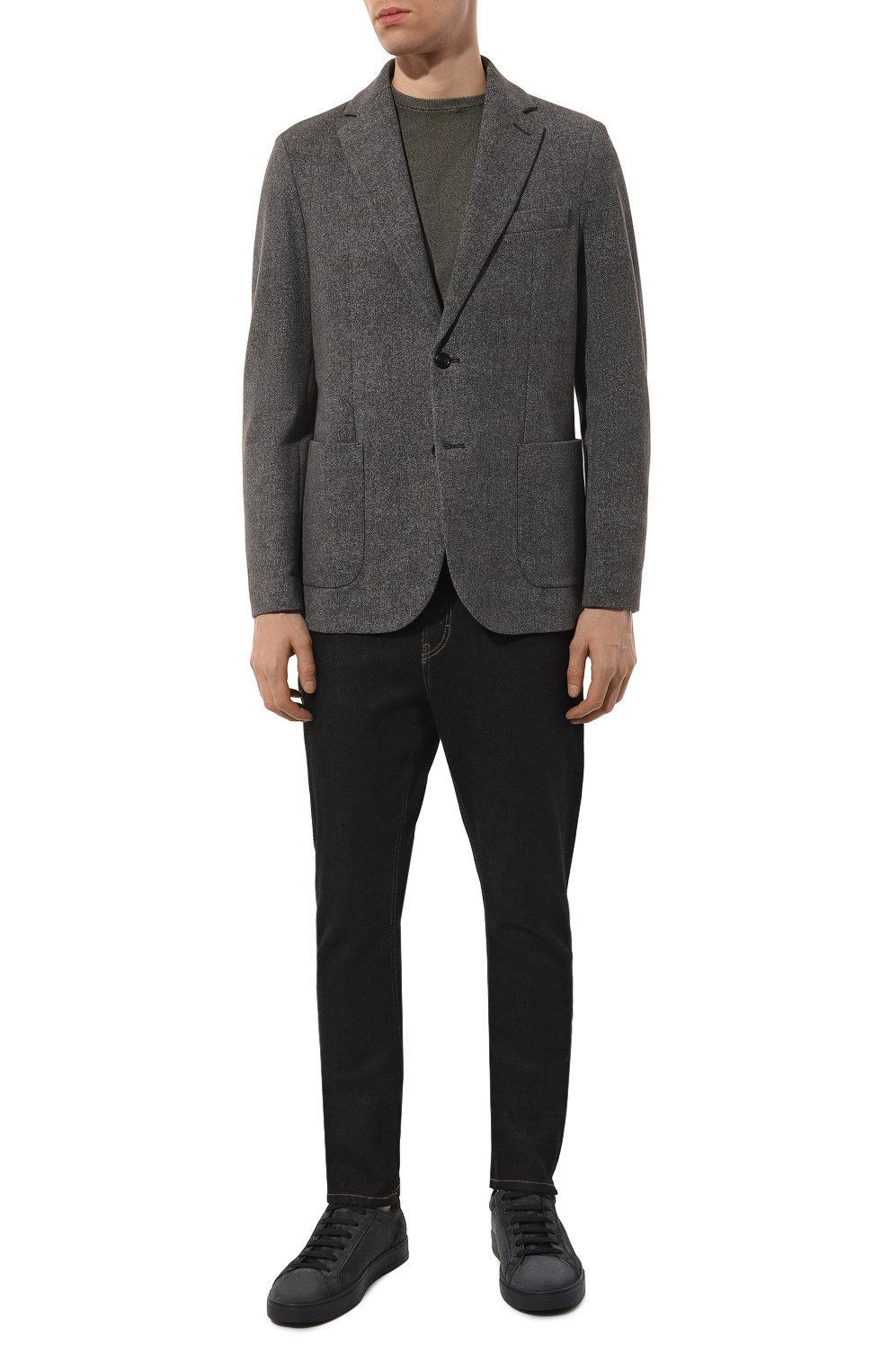 Хлопковый пиджак CIRCOLO 1901 темно-серого цвета по цене 52750 руб., арт. CN4522, фото 3 Хлопковый пиджак CIRCOLO 1901, арт. CN4522, фото 3
