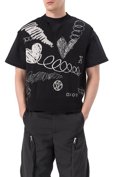 Жилет из хлопка и шерсти WHO_AM, арт. MV1-WIM1-BLK, фото 3