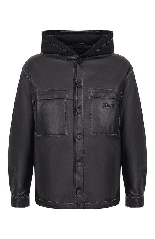 Кожаная куртка-рубашка Kiton UGK120MK0280H01 Чёрный UGK120MK0280H01