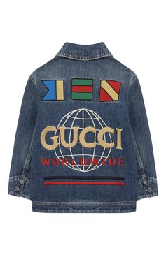 Детского джинсовая куртка GUCCI синего цвета, арт. 591308/XDAZK | Фото 2 (Кросс-КТ НВ: Куртки; Материал сплава: Проставлено; Нос: Не проставлено; Материал внешний: Хлопок; Ростовка одежда: 12 мес | 80 см, 18 мес | 86 см, 3 года | 98 см, 24 мес | 92 см, 36 мес | 98 см)