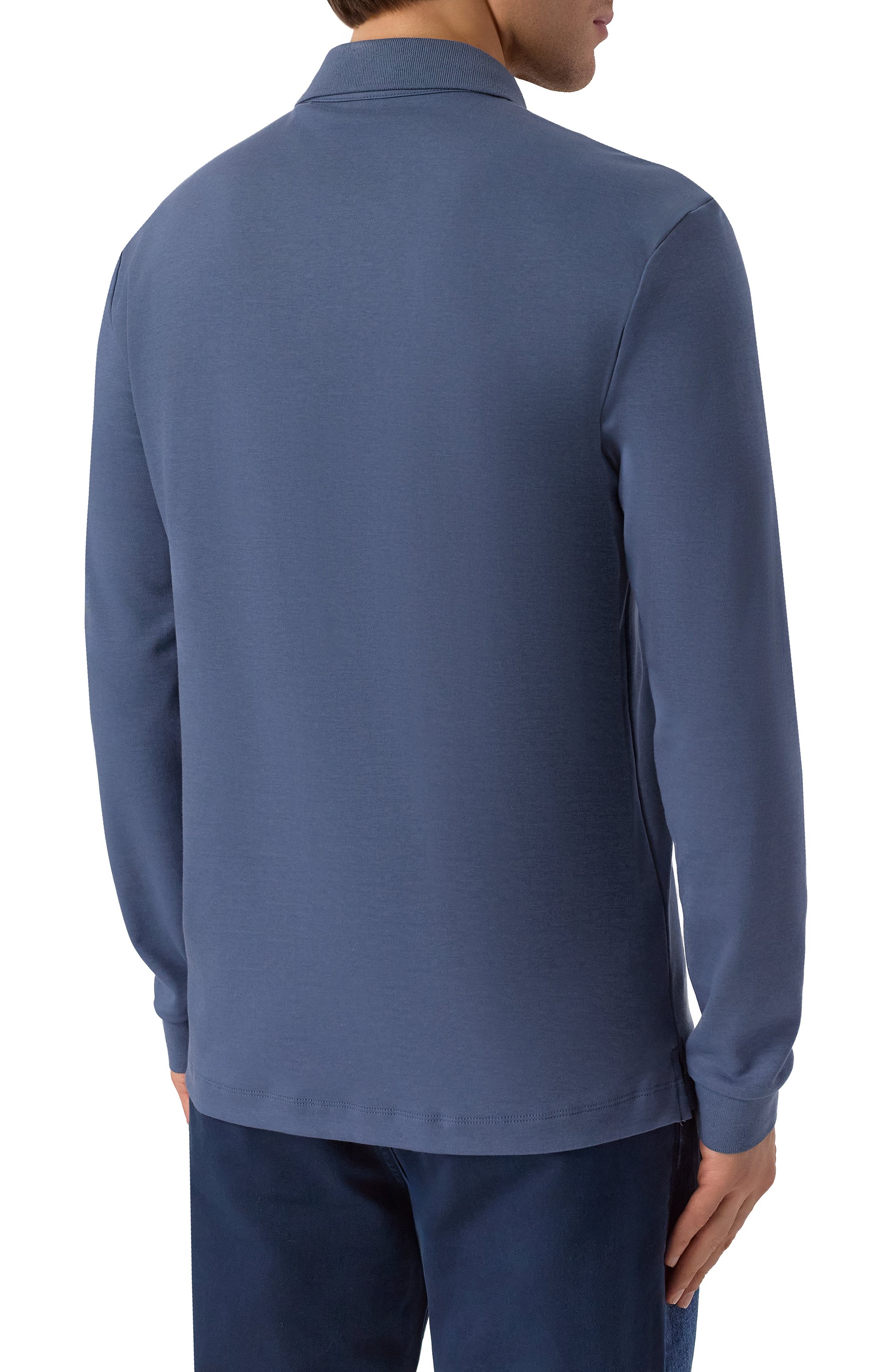 Хлопковое поло BOSS синего цвета по цене 17950 руб., арт. 50468392, фото 4 Хлопковое поло BOSS, арт. 50468392, фото 4