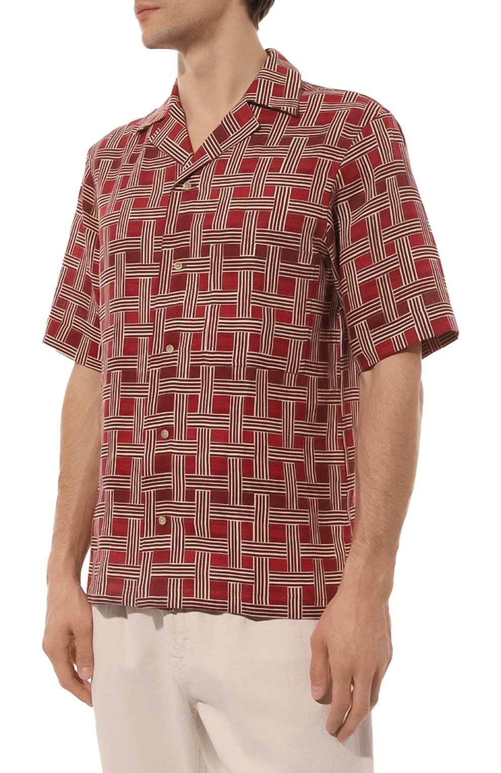 Льняная рубашка CORNELIANI бордового цвета по цене 44700 руб., арт. 91IH04-3111965, фото 3 Льняная рубашка CORNELIANI, арт. 91IH04-3111965, фото 3