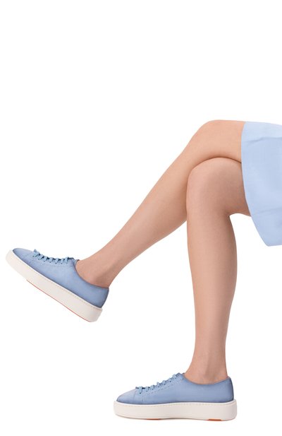 Замшевые кеды SANTONI голубого цвета по цене 103500 руб., арт. WBCG61355BARTEYA, фото 2 Замшевые кеды SANTONI, арт. WBCG61355BARTEYA, фото 2