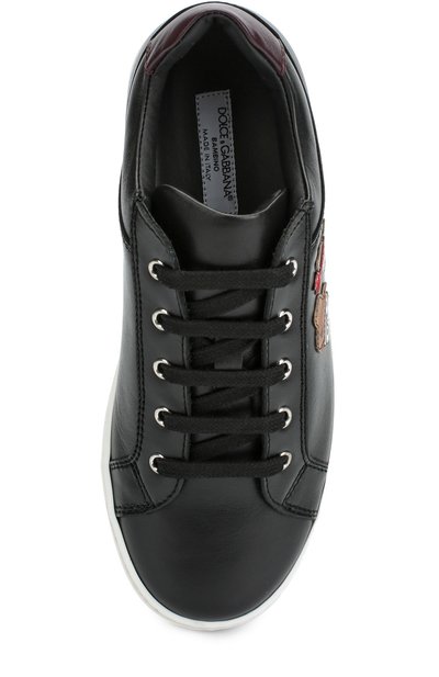 Кожаные кеды с нашивками DOLCE & GABBANA, арт. 0132/DA0497/AB579/29-36, фото 4