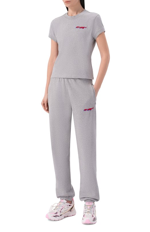 Хлопковая футболка Off-White 0WAA112S26JER002 Серый  0WAA112S26JER002 Фото 2