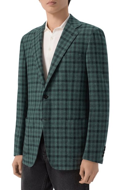 Пиджак из кашемира и хлопка KITON зеленого цвета по цене 838000 руб., арт. UG81K0189I, фото 4 Пиджак из кашемира и хлопка KITON, арт. UG81K0189I, фото 4