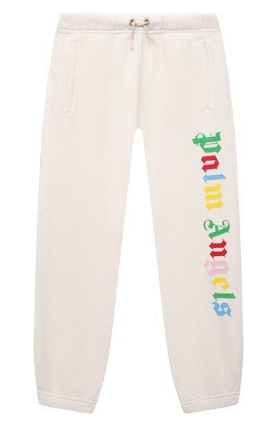 Хлопковые джоггеры PALM ANGELS, арт. PGCH001F21FLE001/WHITE MULT