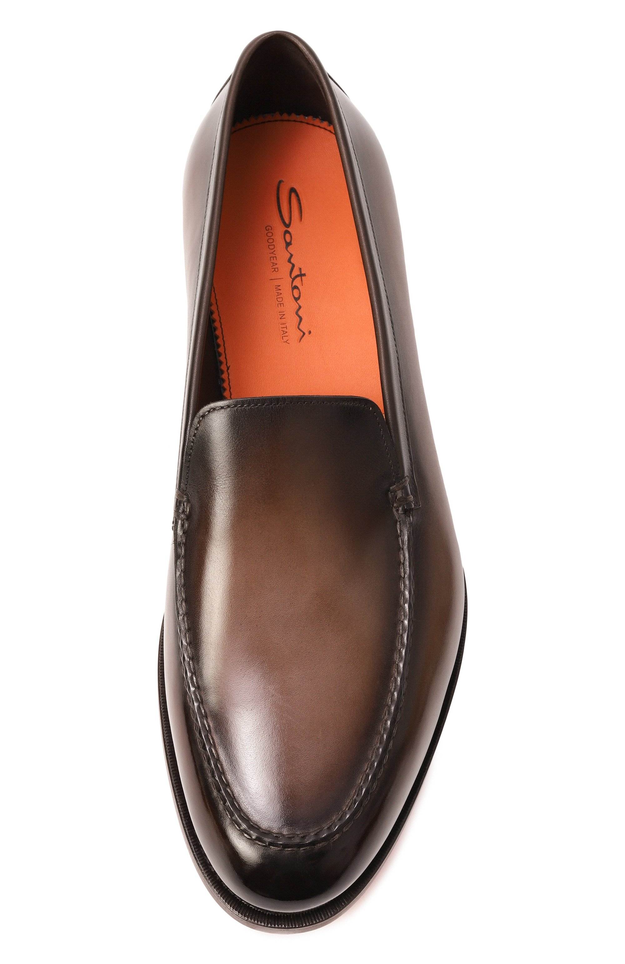 Кожаные лоферы colin SANTONI темно-коричневого цвета по цене 113500 руб., арт. MCCG18998PC7HPXX, фото 6 Кожаные лоферы colin SANTONI, арт. MCCG18998PC7HPXX, фото 6