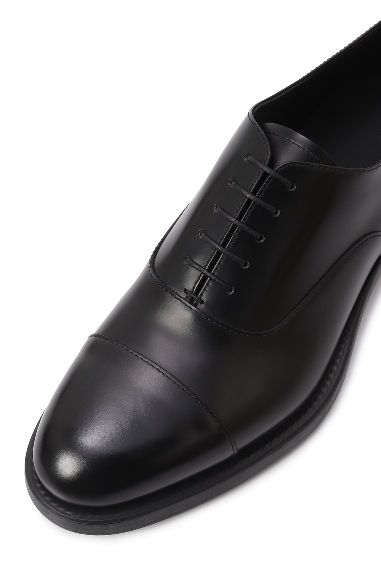 Мужские кожаные оксфорды GIORGIO ARMANI черного цвета, арт. X2C684/XF294 | Фото 7 (Материал внутренний: Натуральная кожа; Нос: Не проставлено; Стили: Классический; Материал внешний: Натуральная кожа)