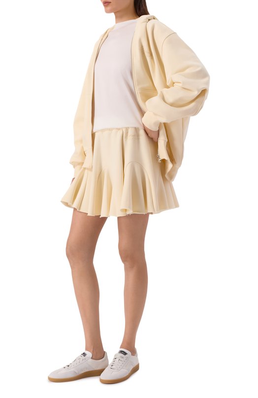 Хлопковая юбка Comme des Fuckdown CFABW01394 Кремовый  CFABW01394 Фото 2