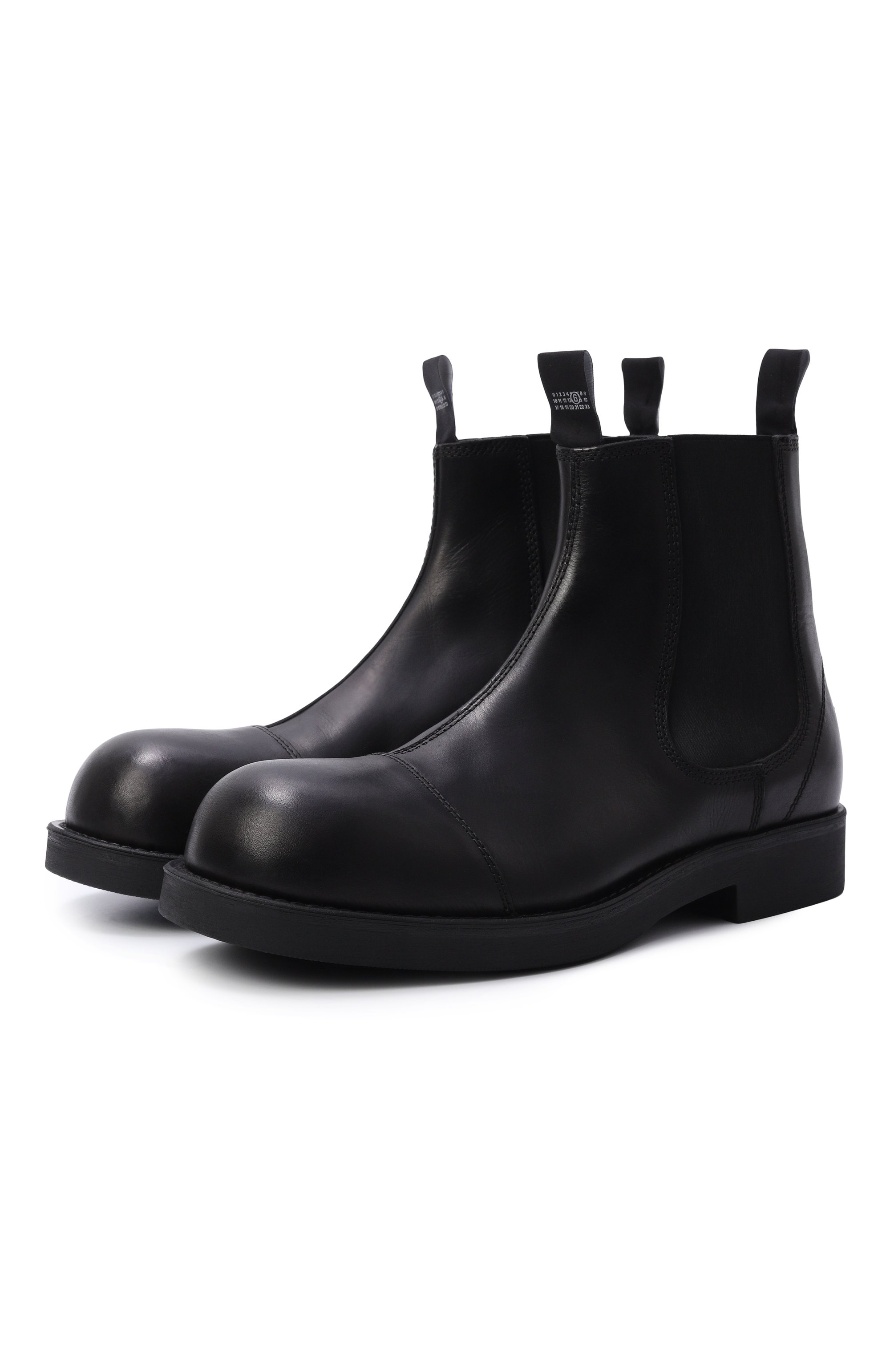 Кожаные челси biker MM6 черного цвета по цене 97050 руб., арт. SH1WU0014/P7431, фото 1 Кожаные челси biker MM6, арт. SH1WU0014/P7431, фото 1