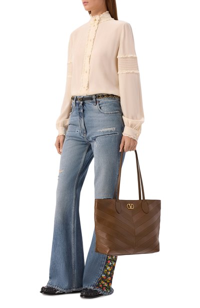 Сумка-тоут jean medium VALENTINO коричневого цвета по цене 360500 руб., арт. 9W2B0T79/KID, фото 3 Сумка-тоут jean medium VALENTINO, арт. 9W2B0T79/KID, фото 3