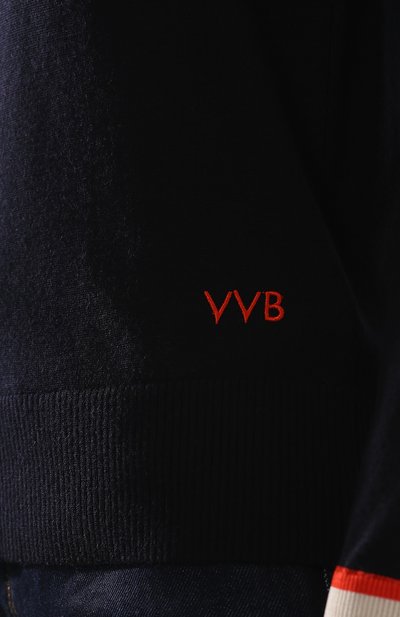 Шерстяной пуловер VICTORIA, VICTORIA BECKHAM темно-синего цвета по цене 18100 руб., арт. KNTVV 115 PSS19 MERIN0 W00L / EMB, фото 5 Шерстяной пуловер VICTORIA, VICTORIA BECKHAM, арт. KNTVV 115 PSS19 MERIN0 W00L / EMB, фото 5