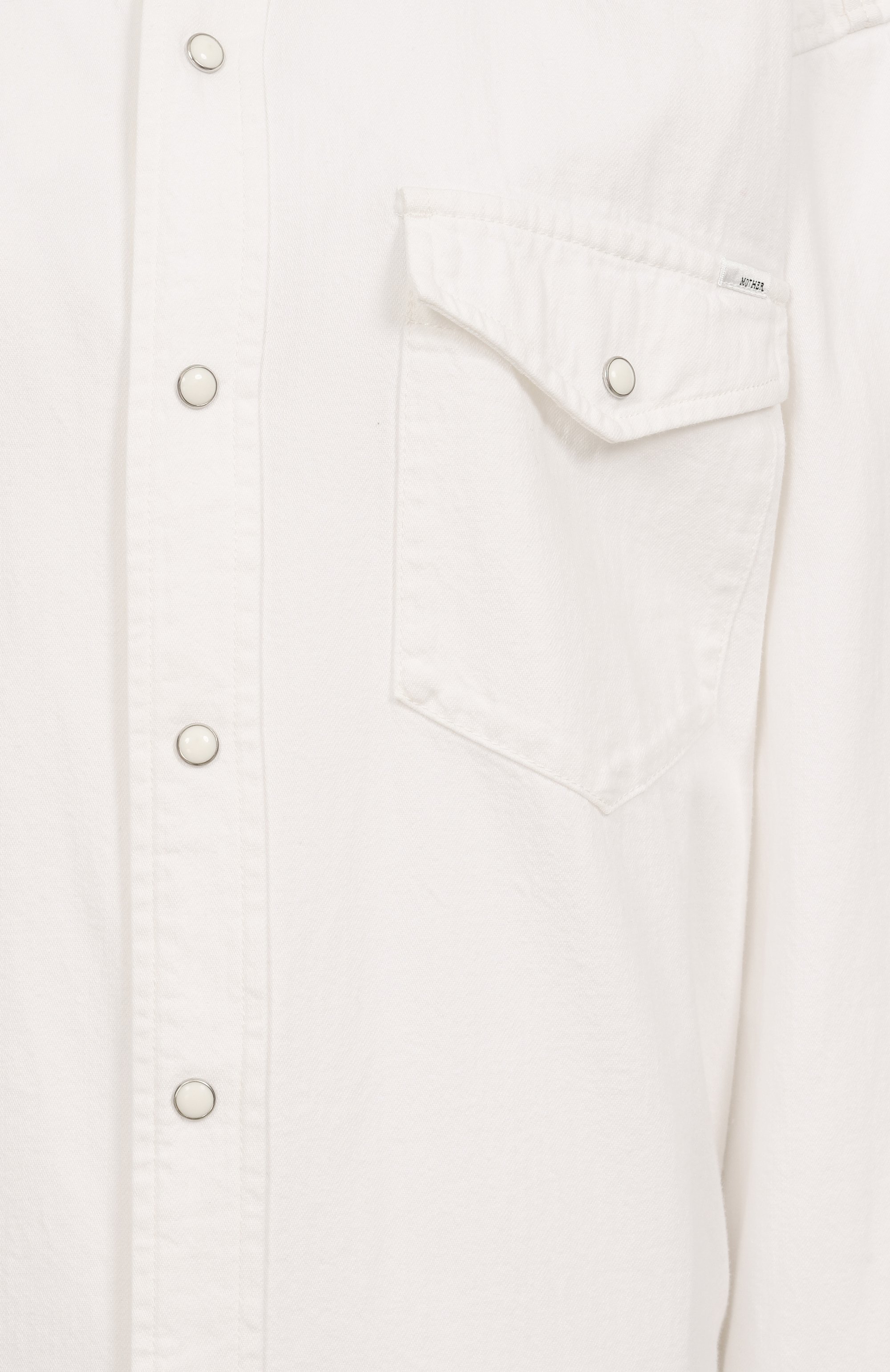 Джинсовая рубашка MOTHER молочного цвета по цене 41050 руб., арт. 21306-1494, фото 6 Джинсовая рубашка MOTHER, арт. 21306-1494, фото 6