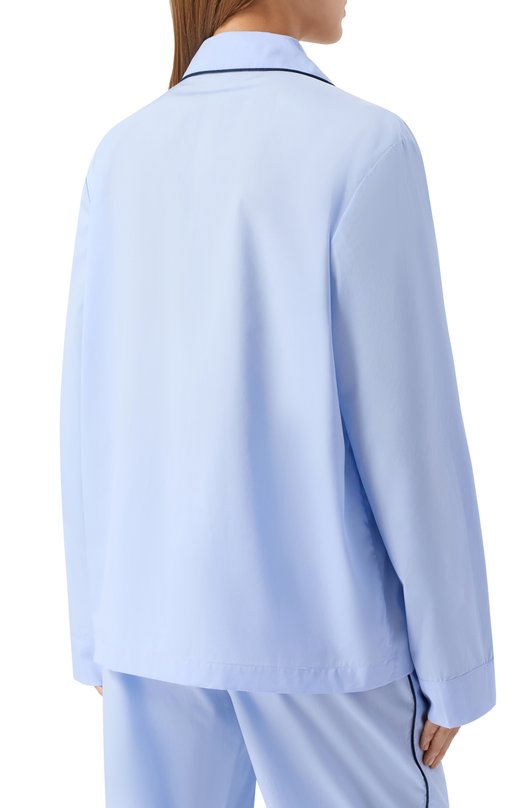 Хлопковая рубашка Sporty and Rich SI021602231BL90 Голубой  SI021602231BL90 Фото 4