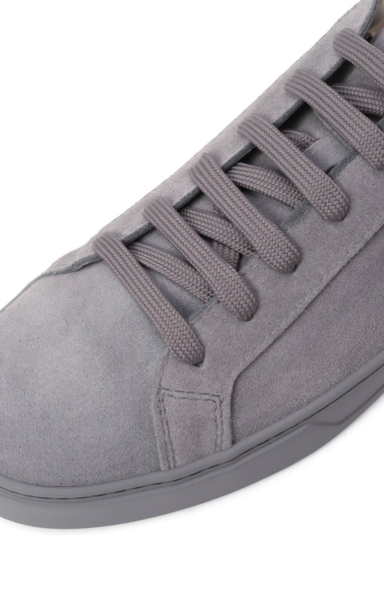 Мужские замшевые кеды TOD’S серого цвета, арт. XXM04L0HZ40RE0 | Фото 7 (Материал внутренний: Натуральная кожа; Материал утеплителя: Без утеплителя; Материал внешний: Замша, Натуральная кожа; Стили: Классический; Кросс-КТ: Низкие; Подо�шва: Плоская)