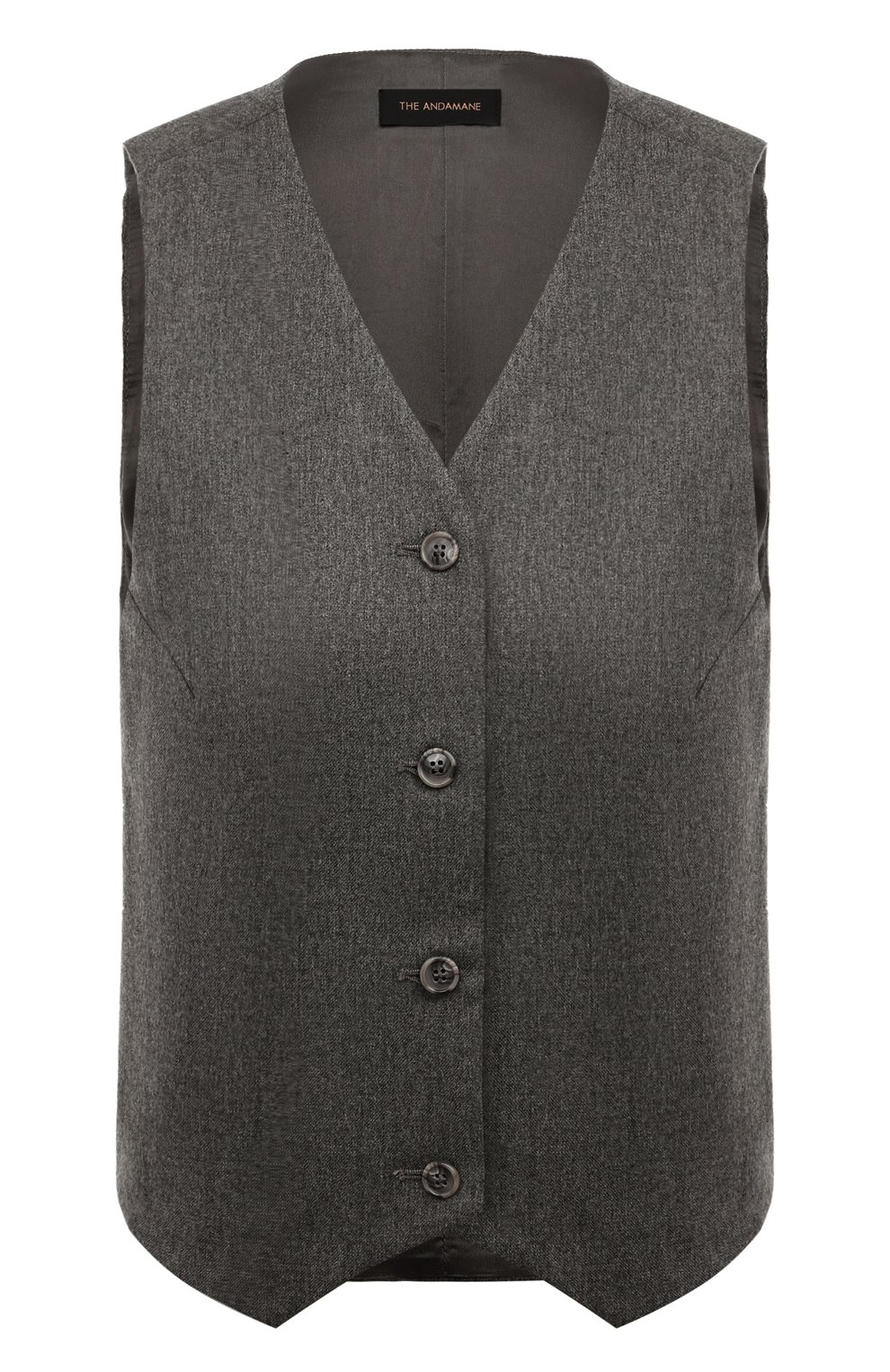 Жилет из вискозы и шерсти THE ANDAMANE серого цвета по цене 35150 руб., арт. T160911A/TNV115, фото 1 Жилет из вискозы и шерсти THE ANDAMANE, арт. T160911A/TNV115, фото 1