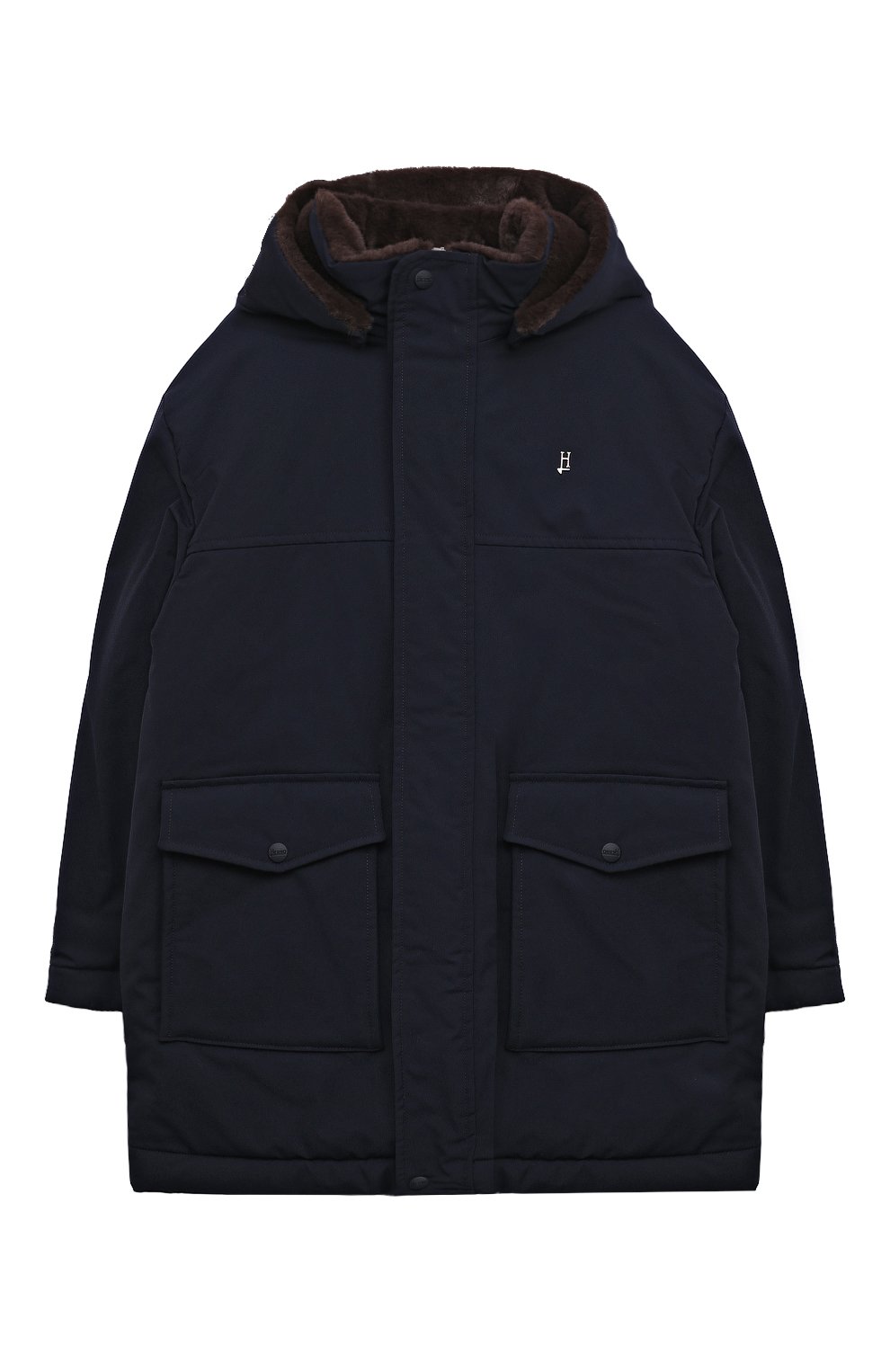 Утепленная парка HERNO темно-синего цвета по цене 54850 руб., арт. GC000005X/12343Z/10A-14A, фото 1 Утепленная парка HERNO, арт. GC000005X/12343Z/10A-14A, фото 1