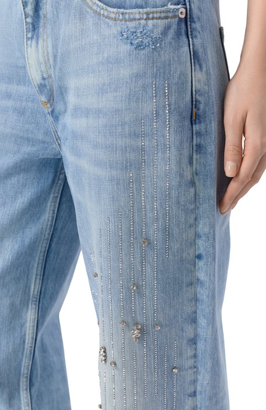 Джинсы с отделкой стразами The Kooples FJEA31006J Голубой  FJEA31006J Фото 5