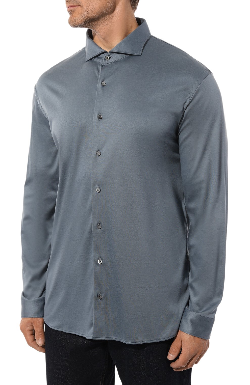 Хлопковая рубашка VAN LAACK голубого цвета по цене 29950 руб., арт. PER-LSF/180031/3XL, фото 3 Хлопковая рубашка VAN LAACK, арт. PER-LSF/180031/3XL, фото 3