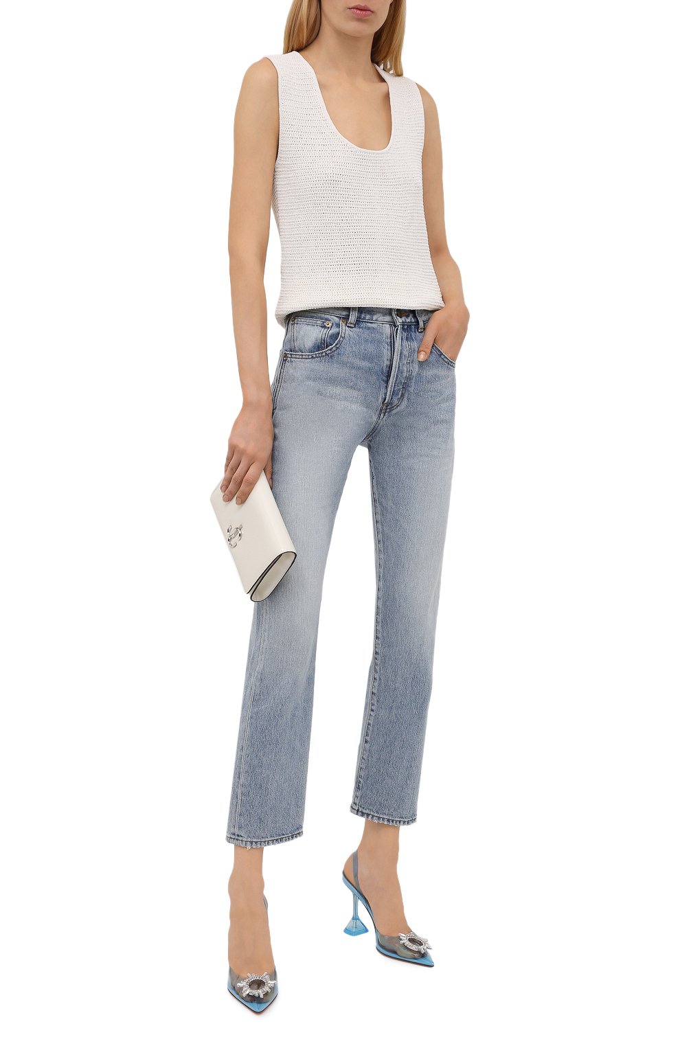 Комбинированные туфли begum AMINA MUADDI, арт. BEGUM GLASS/PVC/LIGHT BLUE, фото 2